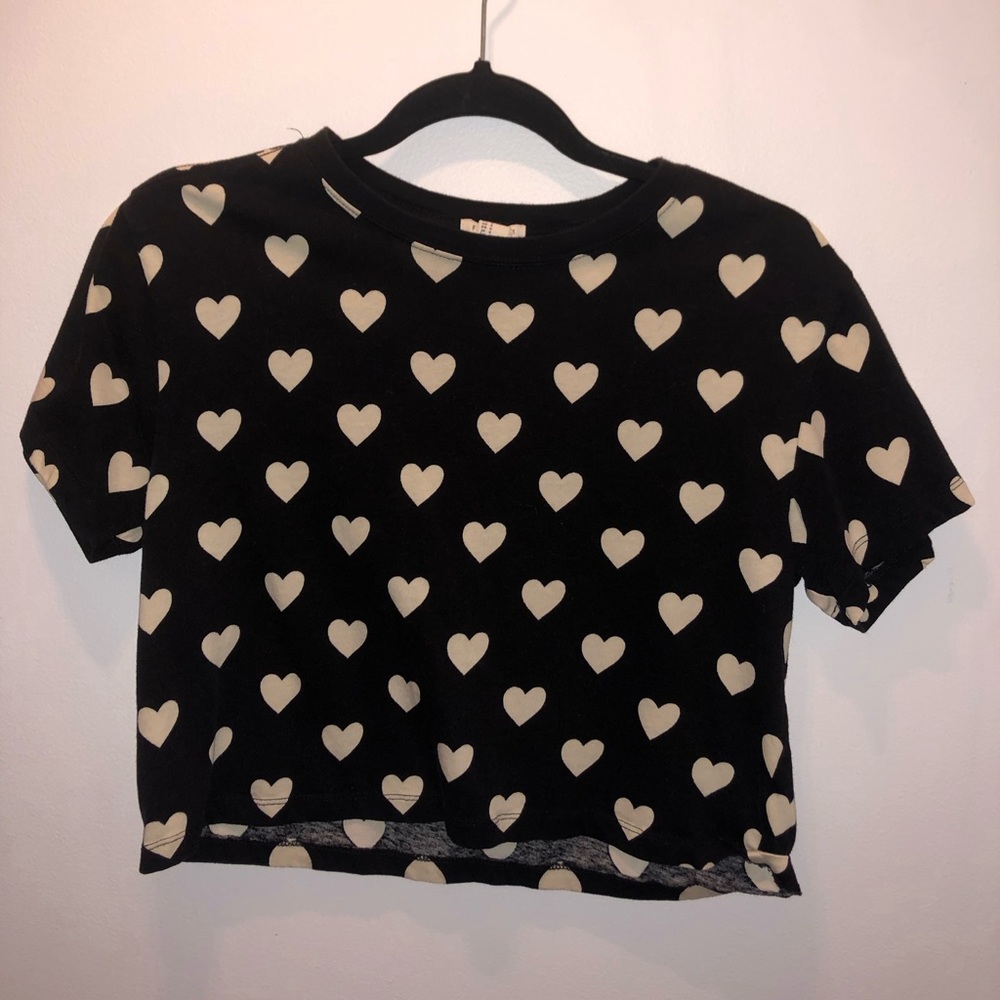Heart Print Crop Top